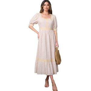 Just Me Miranda Modest Midi in Polk a Dot Red